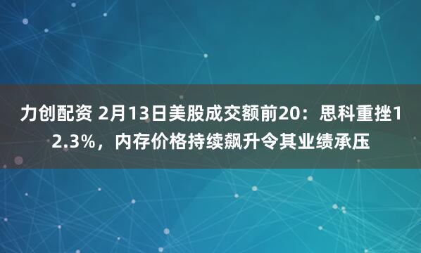 力创配资 2月13日美股成交额前20：思科重挫12.3%，内存价格持续飙升令其业绩承压